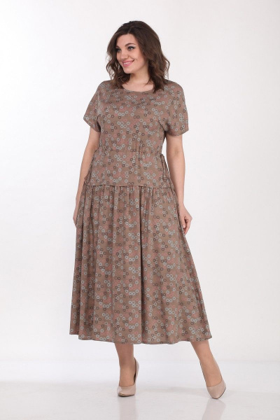 Платье Lady Style Classic 1976 коричневый - фото 2