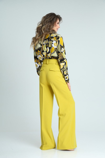 Брюки SandyNa 13917 олива-желтый - фото 5