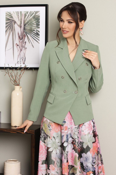 Жакет, юбка Мода Юрс 2645 олива - фото 2
