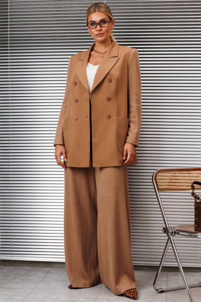 Брюки, жакет Мода Юрс 2933 коричневый - фото 2