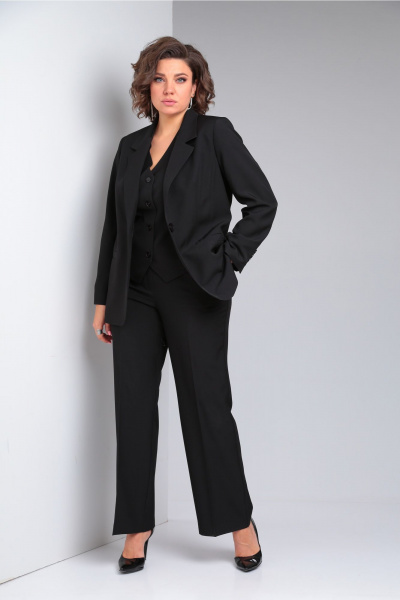 Брюки, жакет, жилет Vilena 1119 черный - фото 2