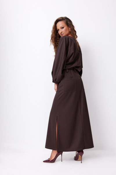 Блуза, юбка ElPaiz 1257 шоколад - фото 4