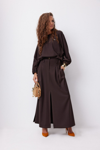 Блуза, юбка ElPaiz 1257 шоколад - фото 2