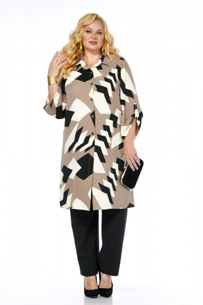 Блуза, брюки Koketka i K 1309 черный+бежевый - фото 12