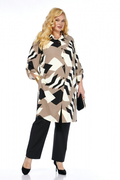 Блуза, брюки Koketka i K 1309 черный+бежевый - фото 11