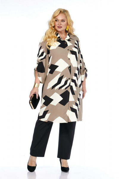 Блуза, брюки Koketka i K 1309 черный+бежевый - фото 10