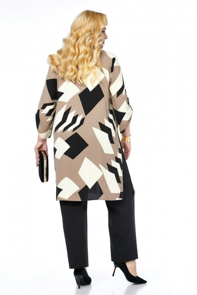 Блуза, брюки Koketka i K 1309 черный+бежевый - фото 4