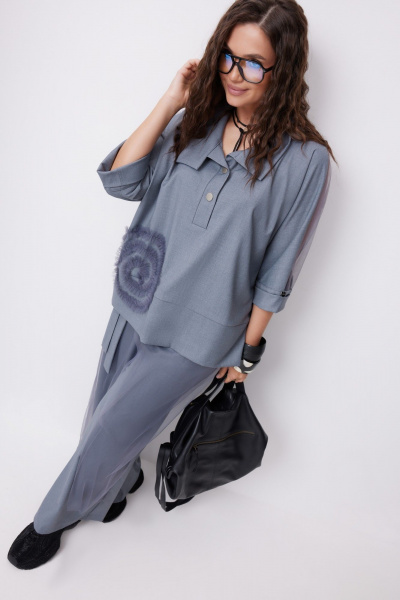 Блуза, брюки ElPaiz 1262 серый - фото 3