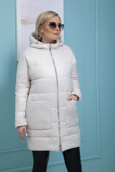 Укороченное стеганое пальто с капюшоном и застёжкой на молнию Azzara 3085 - фото 1