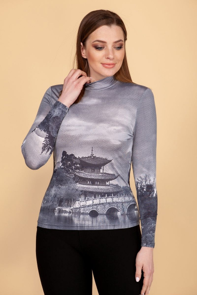 Серая водолазка из трикотажа на каждый день Медея и К 2077 - фото 1