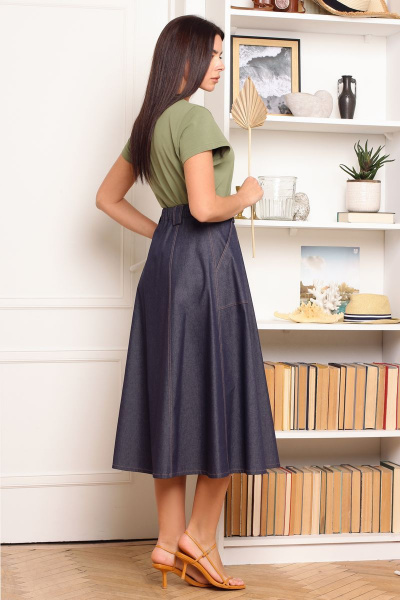Юбка из хлопка синяя демисезонная AURA otd 5009 - фото 2