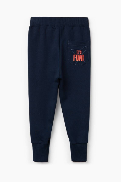 Демисезонные брюки-джоггеры с вышивкой для мальчика Bell Bimbo 210042 т.синий - фото 2