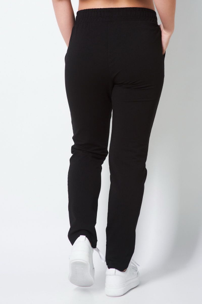 Брюки демисезонные прямые из трикотажа с карманами FORMAT 12078 черный - фото 5