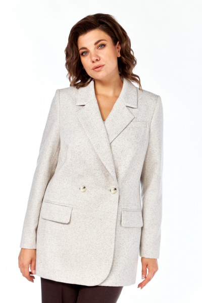 Брюки, жакет Ольга Стиль С-952 серый-коричневый - фото 6