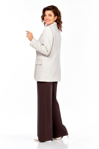 Брюки, жакет Ольга Стиль С-952 серый-коричневый - фото 7