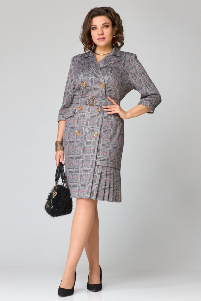 Платье Твой имидж 2236 серый_клетка - фото 3