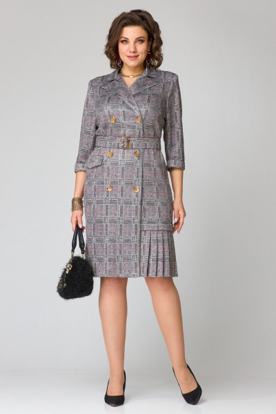 Платье Твой имидж 2236 серый_клетка - фото 2