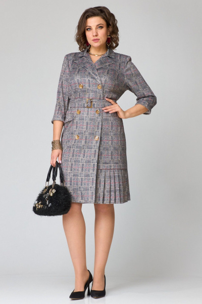 Платье Твой имидж 2236 серый_клетка - фото 1