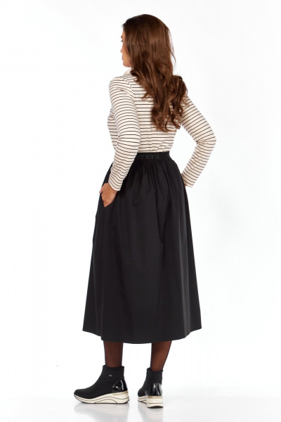 Платье БагираАнТа 1058 бежевый-черный - фото 6