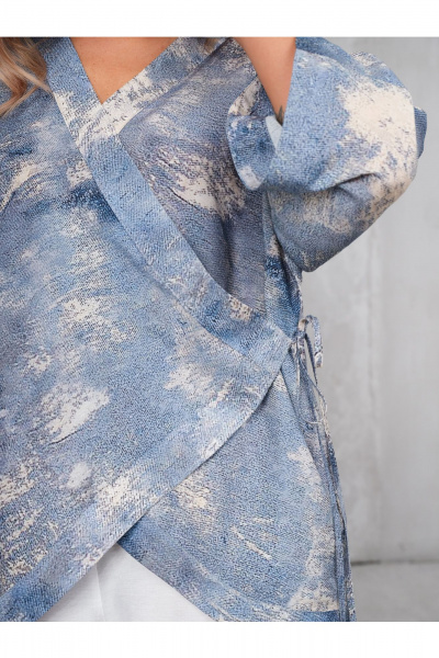 Жакет Erika 1739-6 голубо-бежевый - фото 5