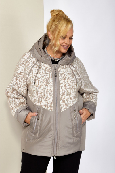 Куртка Shetti 2196 бежево-серый - фото 5