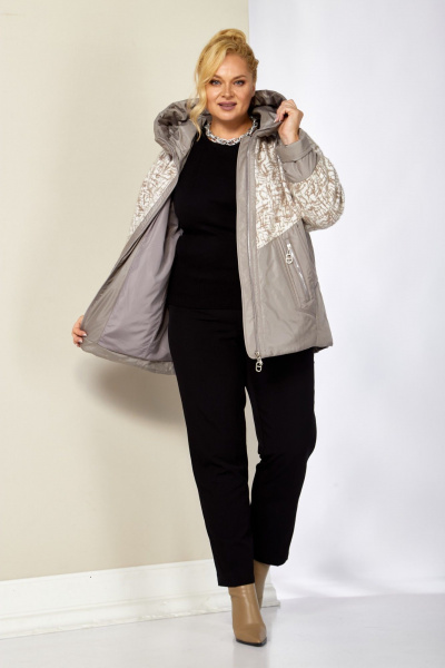Куртка Shetti 2196 бежево-серый - фото 4