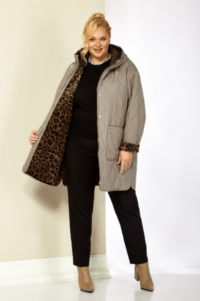 Куртка Shetti 2197 бежево-серый - фото 4