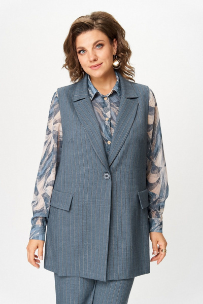 Блуза, брюки, жилет Koketka i K 1255-1 синий - фото 4