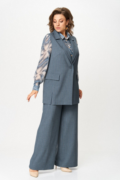 Блуза, брюки, жилет Koketka i K 1255-1 синий - фото 2