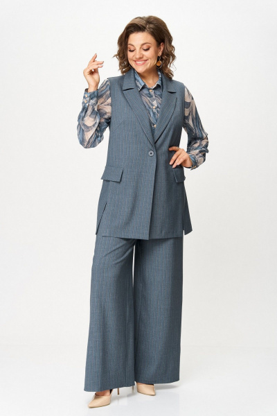 Блуза, брюки, жилет Koketka i K 1255-1 синий - фото 1