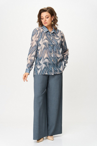 Блуза, брюки, жилет Koketka i K 1255-1 синий - фото 7