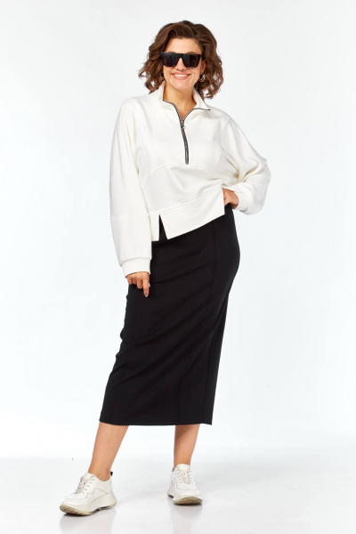 Джемпер, юбка Karina deLux M-1394 черно-белый - фото 2