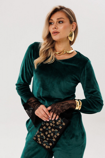 Брюки, джемпер Anelli 1703 изумрудный_шик - фото 6