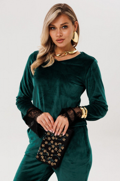 Брюки, джемпер Anelli 1703 изумрудный_шик - фото 2