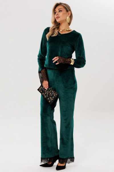 Брюки, джемпер Anelli 1703 изумрудный_шик - фото 1