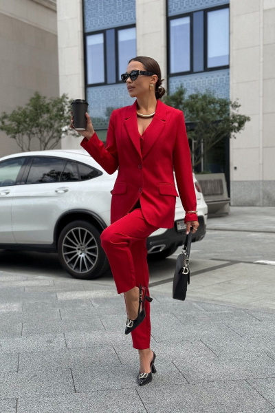 Брюки, жакет, жилет Dilana VIP 2120 красный - фото 12