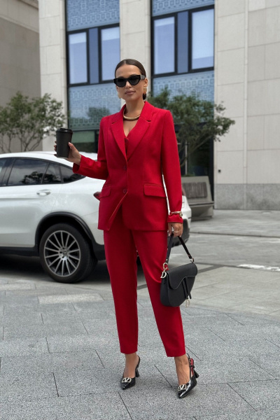 Брюки, жакет, жилет Dilana VIP 2120 красный - фото 11