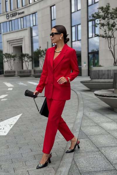 Брюки, жакет, жилет Dilana VIP 2120 красный - фото 10