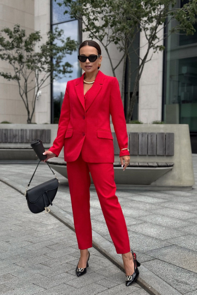 Брюки, жакет, жилет Dilana VIP 2120 красный - фото 9