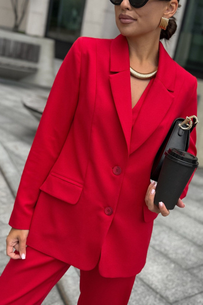 Брюки, жакет, жилет Dilana VIP 2120 красный - фото 4