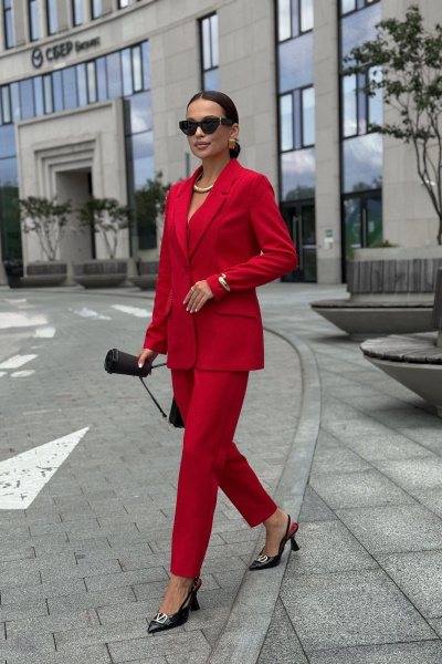 Брюки, жакет, жилет Dilana VIP 2120 красный - фото 2