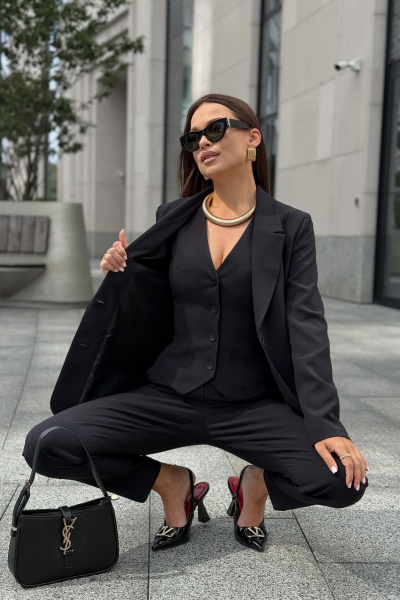 Брюки, жакет, жилет Dilana VIP 2120 черный - фото 9