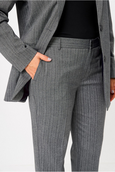 Брюки, жакет БелЭльСтиль 762-2_84_22+609-3_23_22 елочка_серая - фото 5