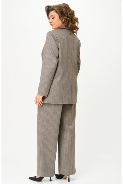 Брюки, жакет БелЭльСтиль 848-2_81_22+601-3_08_22 елочка_коричневая - фото 8