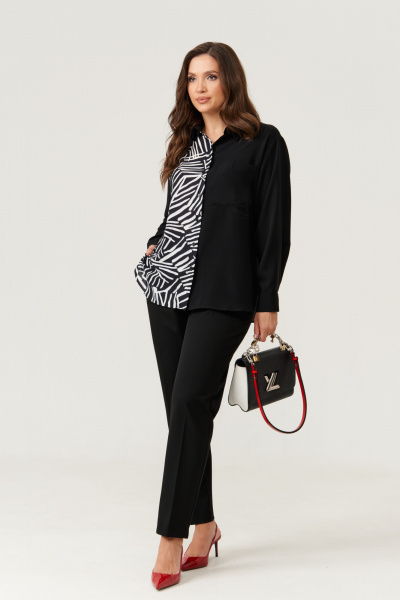 Блуза Панда 111340 черно-белый - фото 1