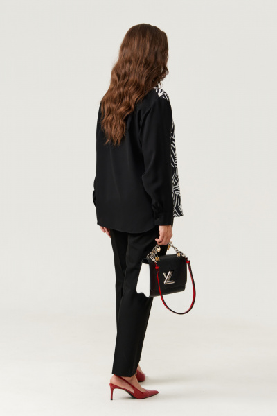 Блуза Панда 111340 черно-белый - фото 2