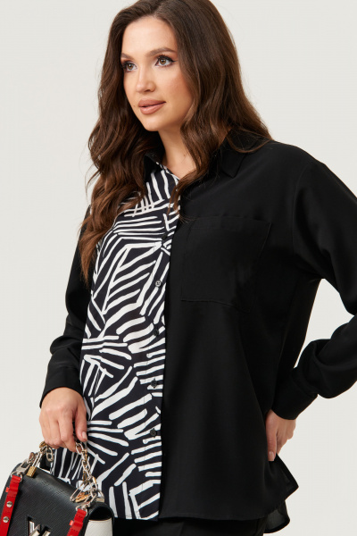 Блуза Панда 111340 черно-белый - фото 3