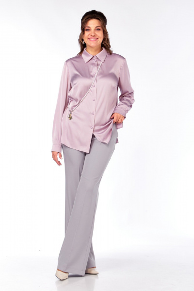 Блуза Ольга Стиль С-962 пудровая_сирень - фото 4