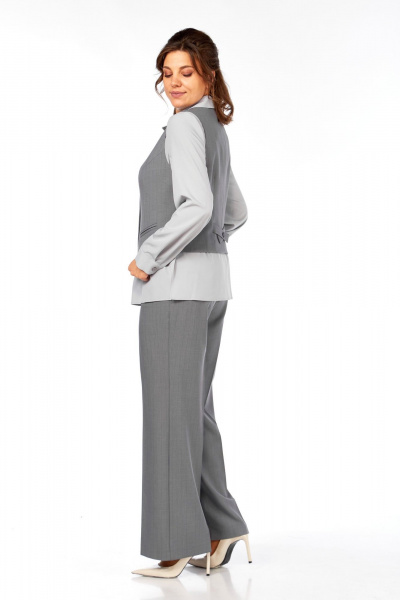Блуза, брюки, жилет Ольга Стиль С-946 серый - фото 5