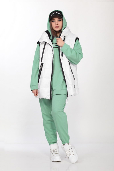 Брюки, джемпер, жилет Lady Secret 4001 бирюза+белый - фото 3